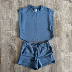 Te Verde Blue Dolman Sleeve Top & Short Jogger Set | Cute & Comfortable